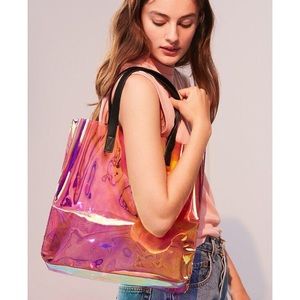 SkinnyDip holographic iridescent tote bag